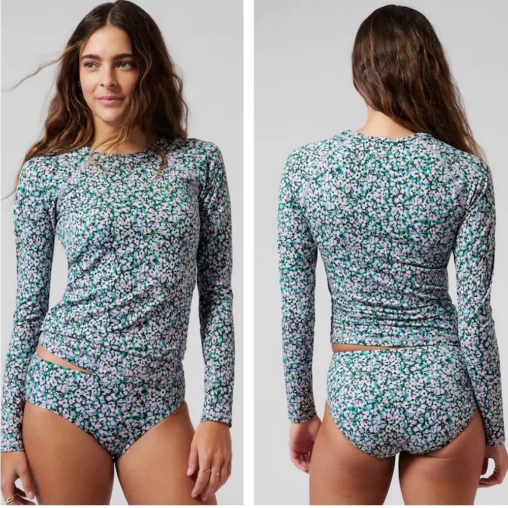 NWT* ATHLETA Point Break Rashguard floral print top